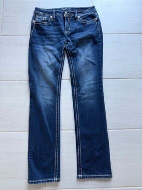 Miss Me Straight Leg Dark Blue Jeans